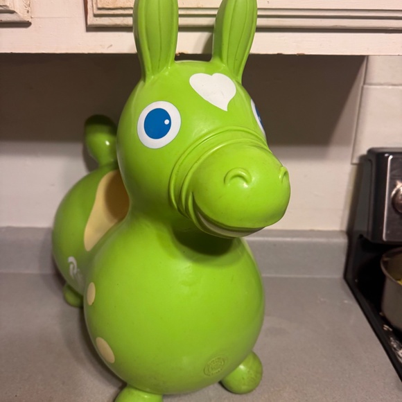 VTG 1984 Lime Green Rody Horse made in Italy Toddler Bounce Toy  Bouncing Horse - Picture 7 of 8
